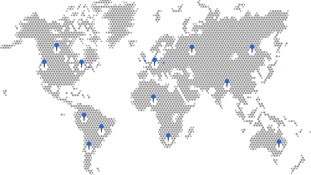 世界各地のMAXCLEANパートナーを示す地図